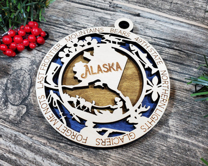 Alaska State Ornament - SVG File Download - Sized for Glowforge - Laser Ready Digital Files