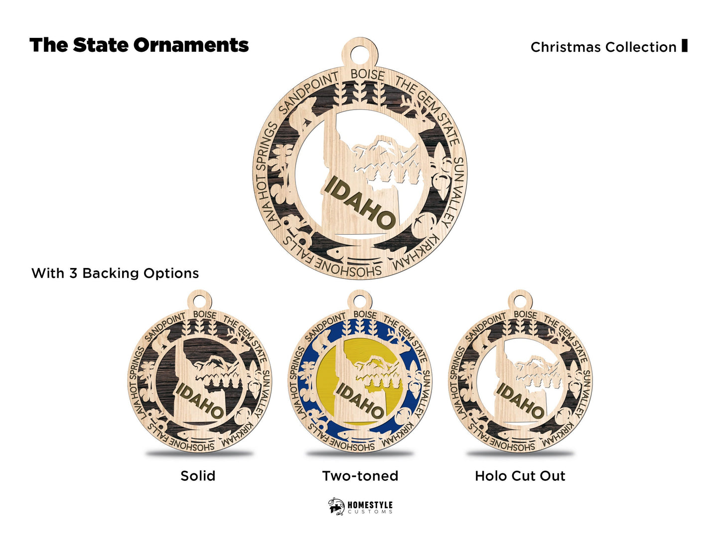 Idaho State Ornament - SVG File Download - Sized for Glowforge - Laser Ready Digital Files