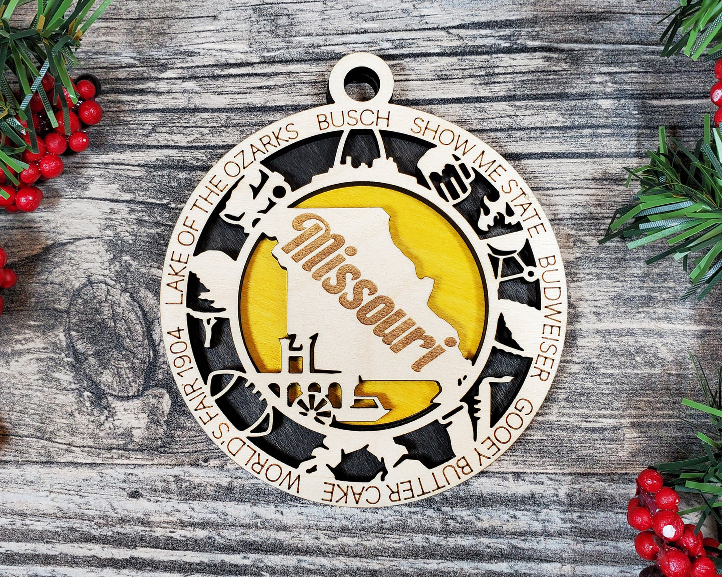 Missouri State Ornament - SVG File Download - Sized for Glowforge - Laser Ready Digital Files