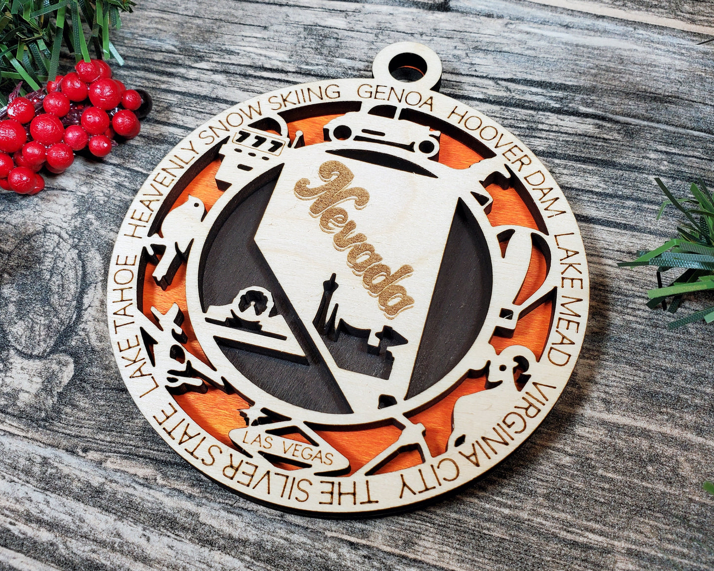 Nevada State Ornament - SVG File Download - Sized for Glowforge - Laser Ready Digital Files
