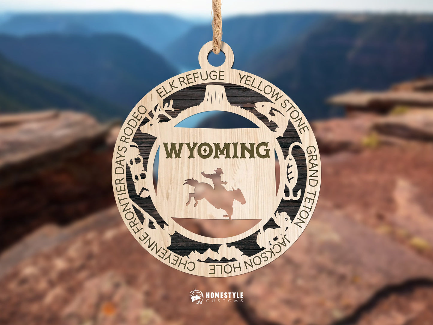 Wyoming State Ornament - SVG File Download - Sized for Glowforge - Laser Ready Digital Files