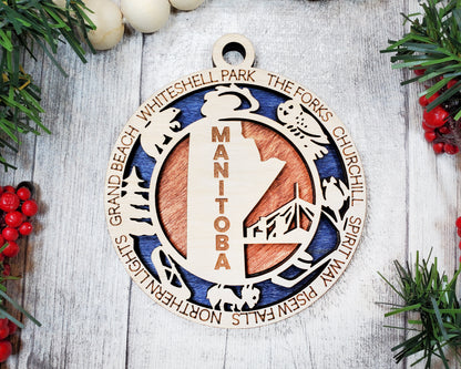 Manitoba Provincial Ornament - Canada - SVG File Download - Sized for Glowforge - Laser Ready Digital Files