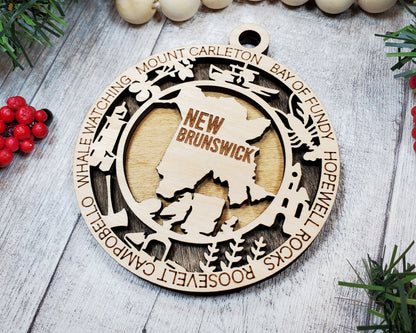 New Brunswick Provincial Ornament - Canada - SVG File Download - Sized for Glowforge - Laser Ready Digital Files