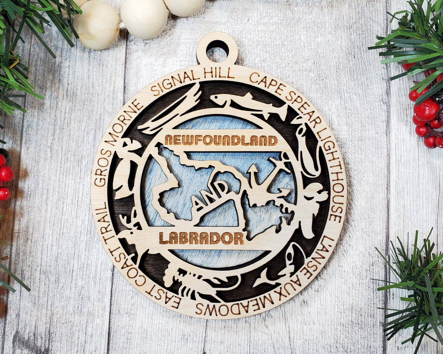 Newfoundland and Labrador Provincial Ornament - Canada - SVG File Download - Sized for Glowforge - Laser Ready Digital Files