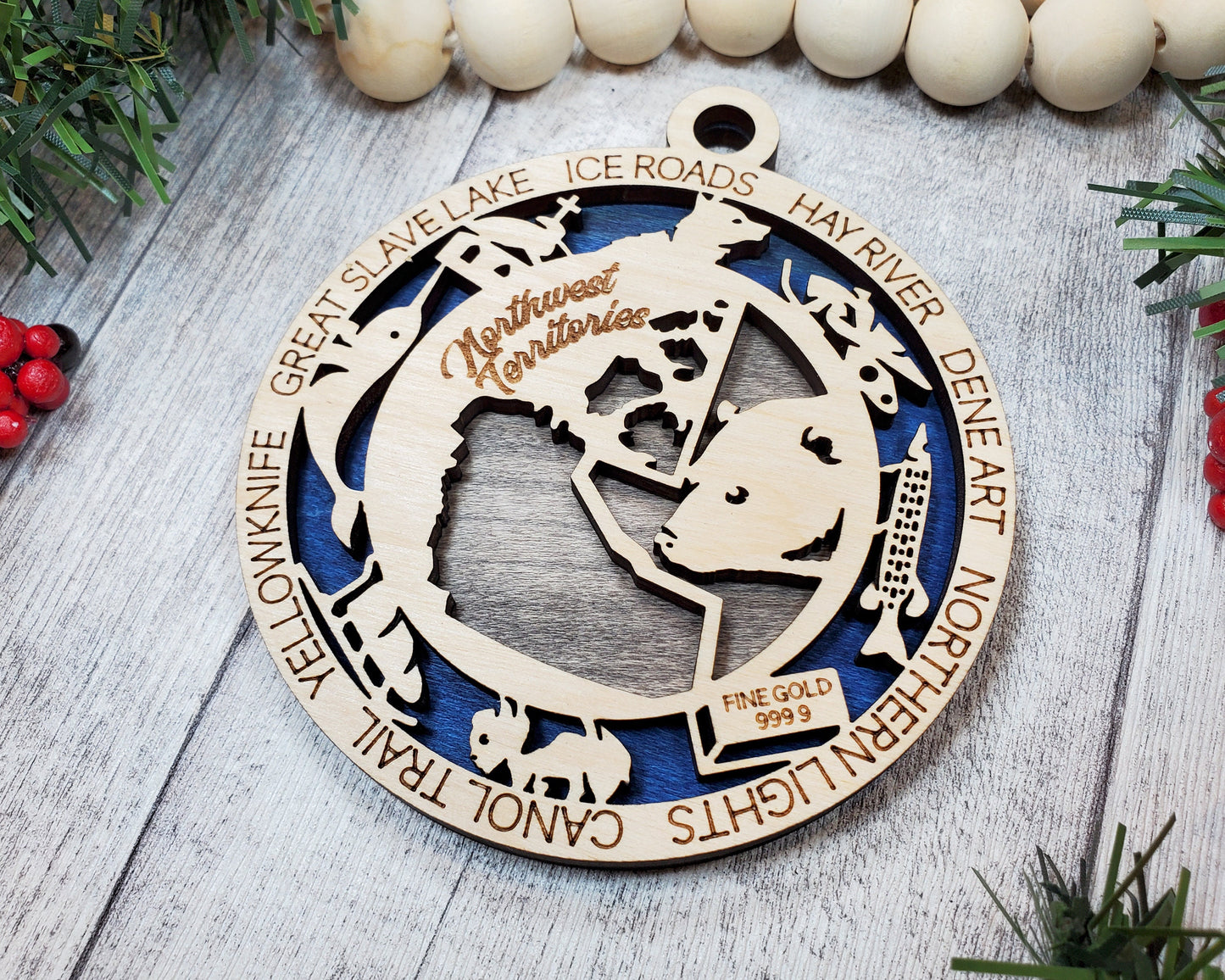 Northwest Territories Ornament - Canada - SVG File Download - Sized for Glowforge - Laser Ready Digital Files