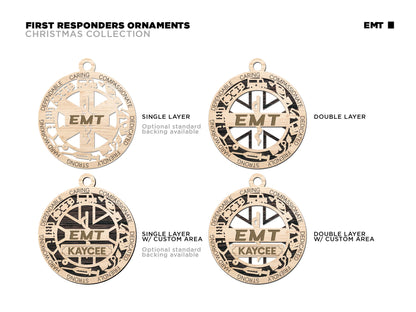 Paramedic & E.M.T Ornament Bundle - 8 Unique designs - SVG, PDF, AI File Download - Sized for Glowforge