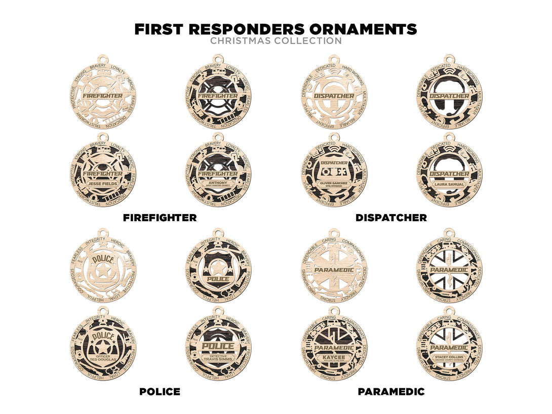 First Responder Mega Ornament Bundle - 40 Unique designs - SVG, PDF, A ...