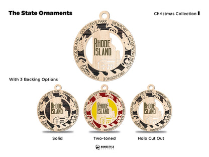 Rhode Island State Ornament - SVG File Download - Sized for Glowforge - Laser Ready Digital Files