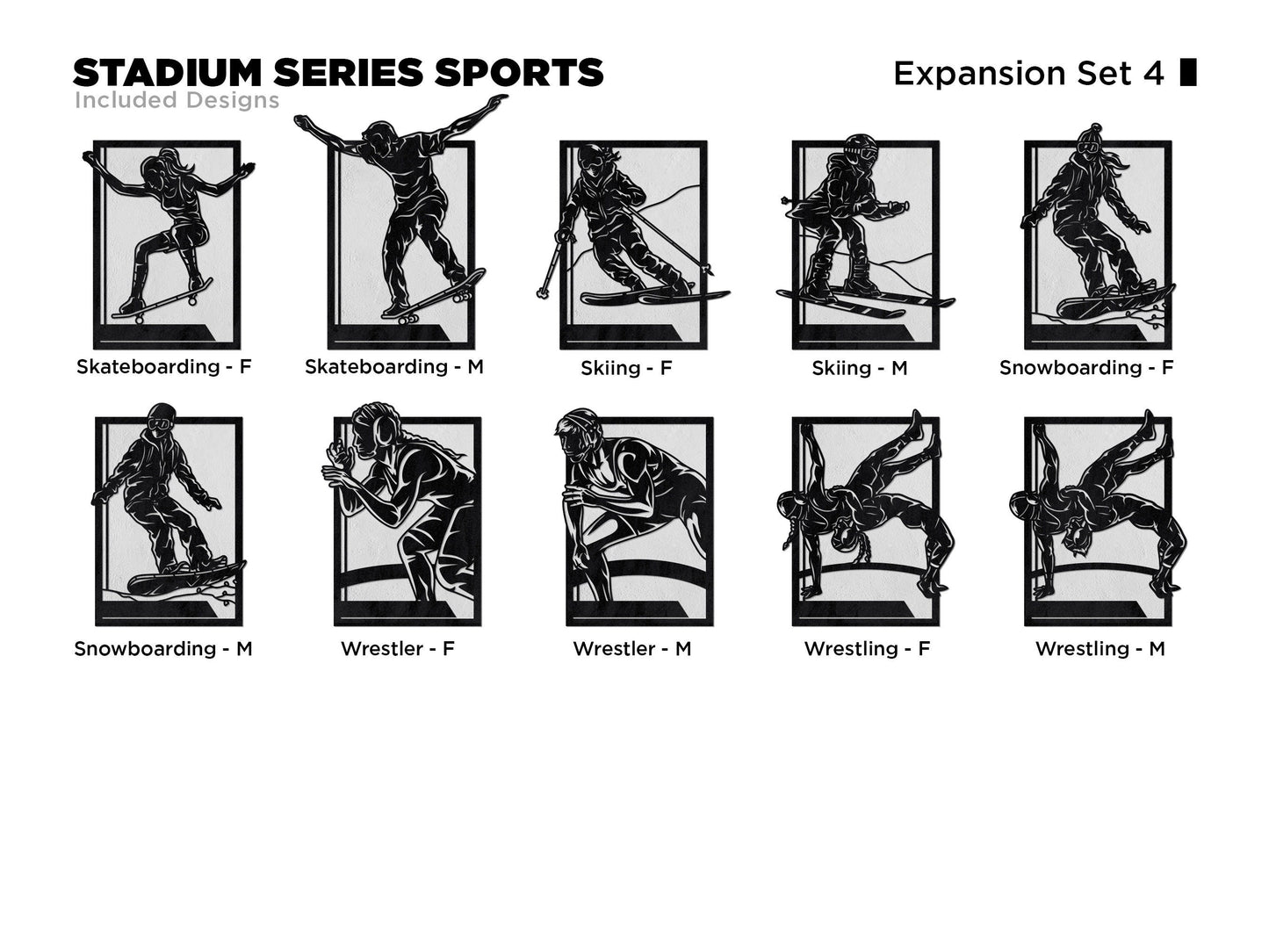 Stadium Series Sports Signage Expansion Set 4 - 25 Designs - SVG File Download - Sized for Glowforge