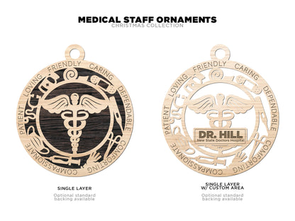 Medical Staff Ornament Bundle - 14 Unique designs - SVG, PDF, AI File Download - Sized for Glowforge