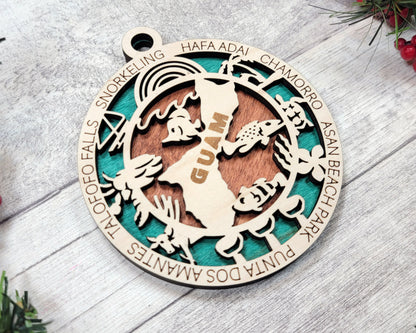 Guam Ornament - SVG File Download - Sized for Glowforge - Laser Ready Digital Files
