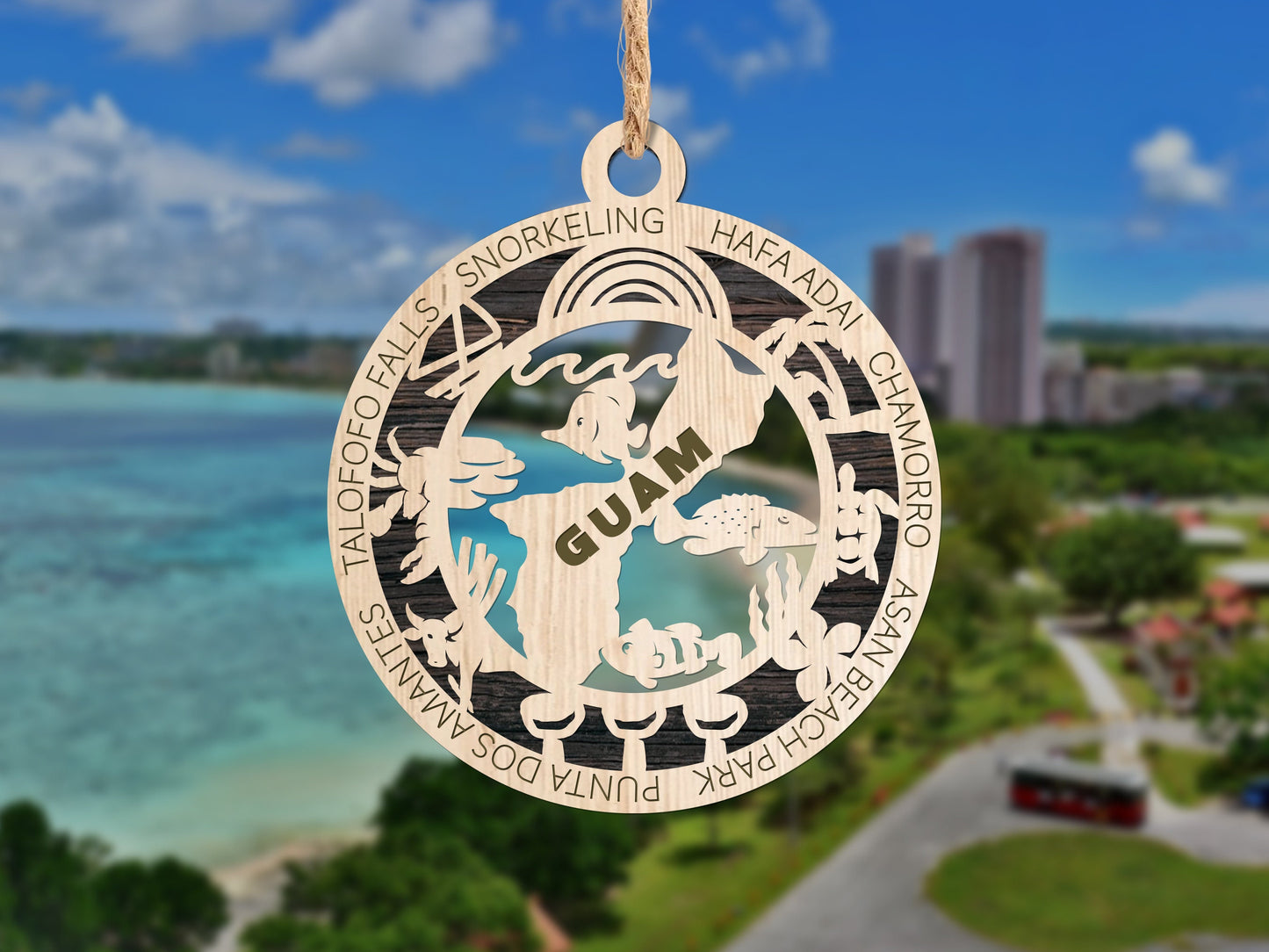 Guam Ornament - SVG File Download - Sized for Glowforge - Laser Ready Digital Files