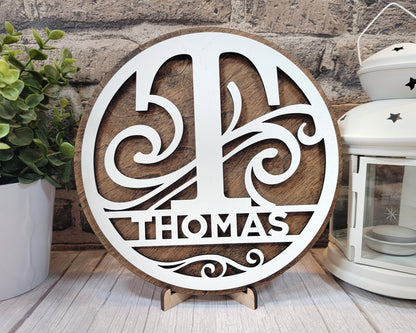 Modern Round Monogram - SVG File Download - Sized for Glowforge - Customizable Monogram