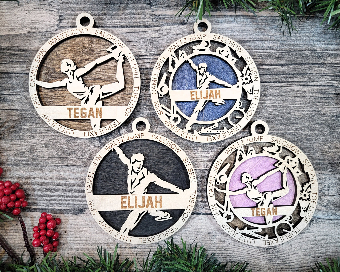 Figure Skating - Stadium Series Ornaments - 4 Unique designs - SVG, PDF, AI File Download - Sized for Glowforge