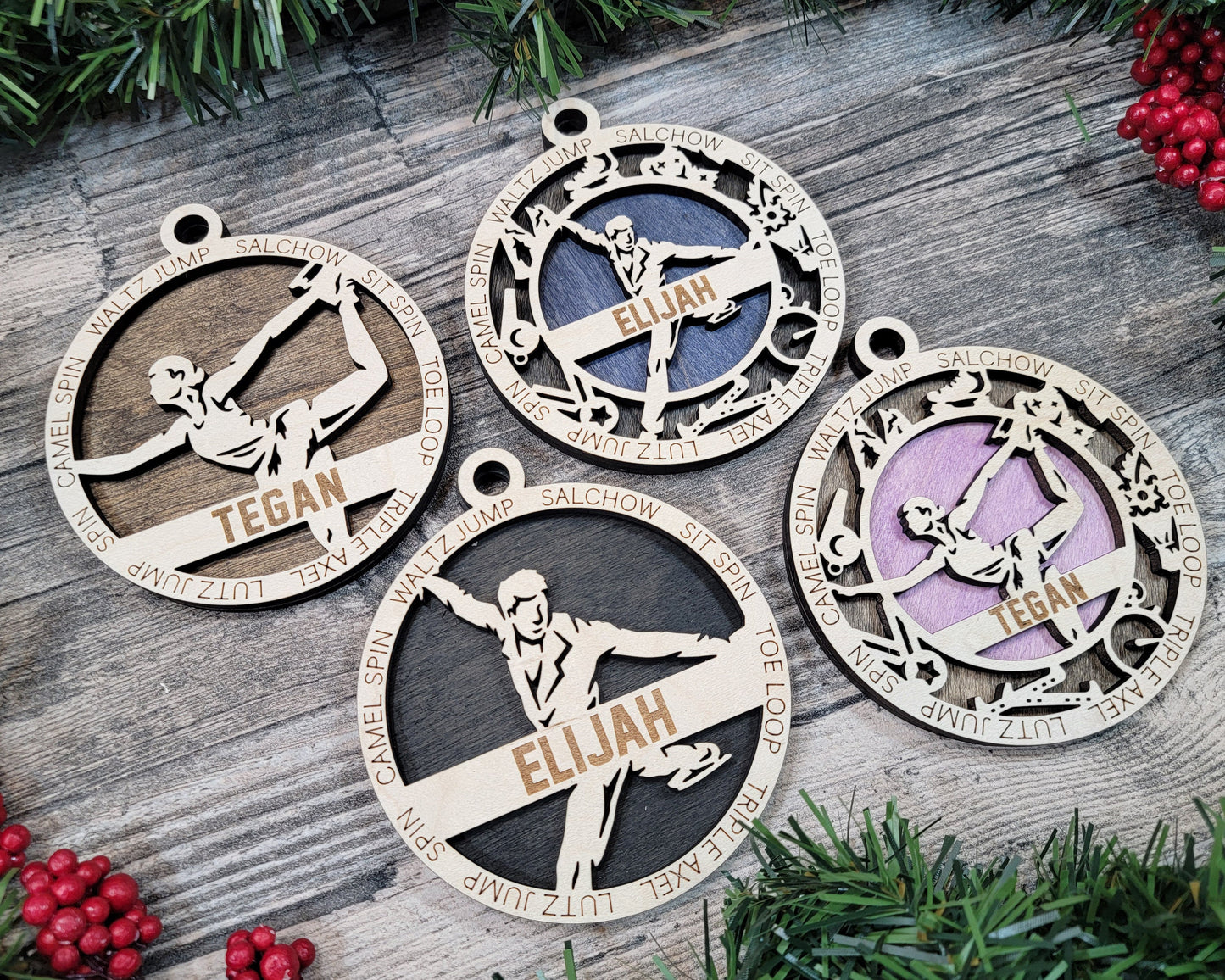 Figure Skating - Stadium Series Ornaments - 4 Unique designs - SVG, PDF, AI File Download - Sized for Glowforge