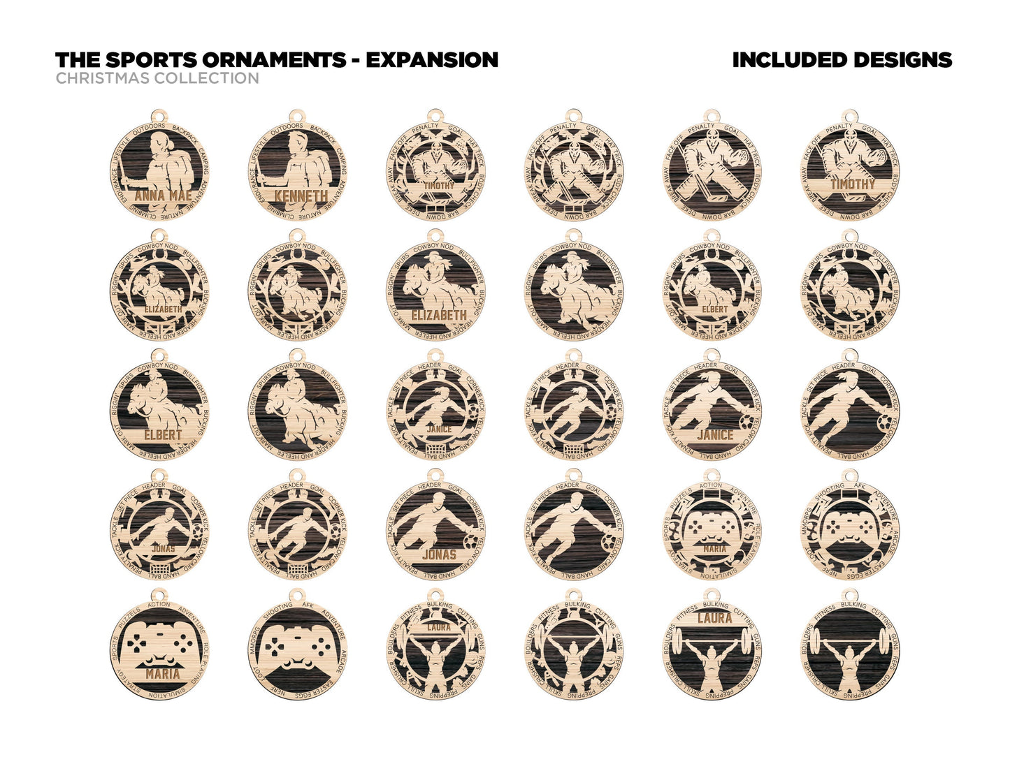 Stadium Series Ornament Expansion Bundle - 88 Unique designs - SVG, PDF, AI File Download - Sized for Glowforge