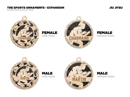 Jiu Jitsu - Stadium Series Ornaments - 4 Unique designs - SVG, PDF, AI File Download - Sized for Glowforge