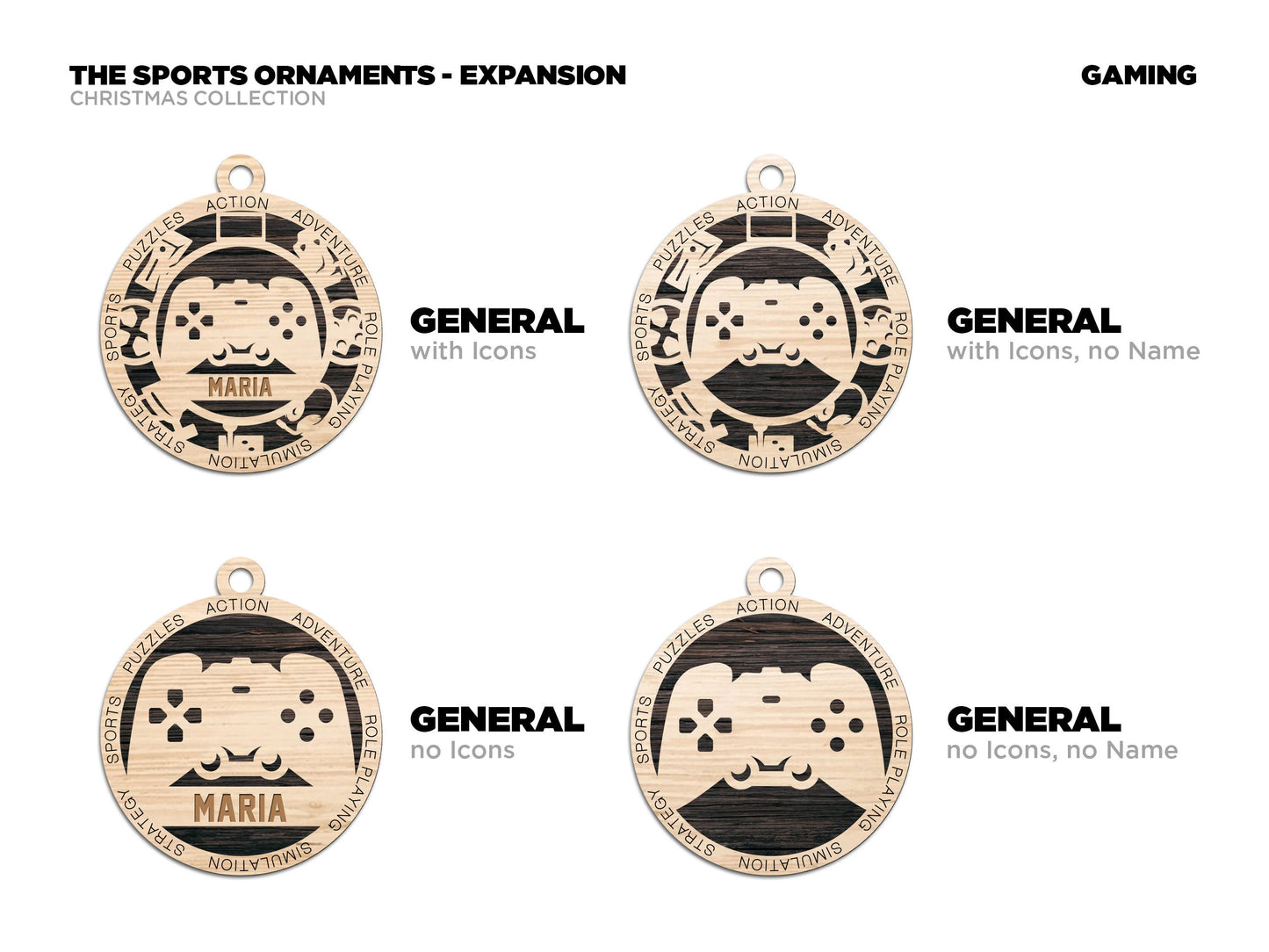 Gaming - Stadium Series Ornaments - 2 Unique designs - SVG, PDF, AI File Download - Sized for Glowforge