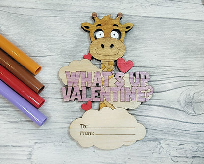Valentines DIY Safari Paint Card Craft - SVG File Download - Sized & Tested on Glowforge