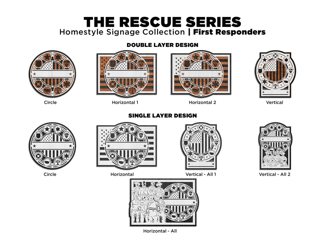 The Rescue Series Signage - First Responder - 9 Designs - SVG File Dow ...