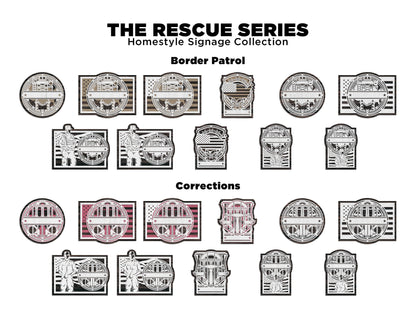 The Rescue Series Signage -  200+ Designs - SVG File Download - Sized for Glowforge