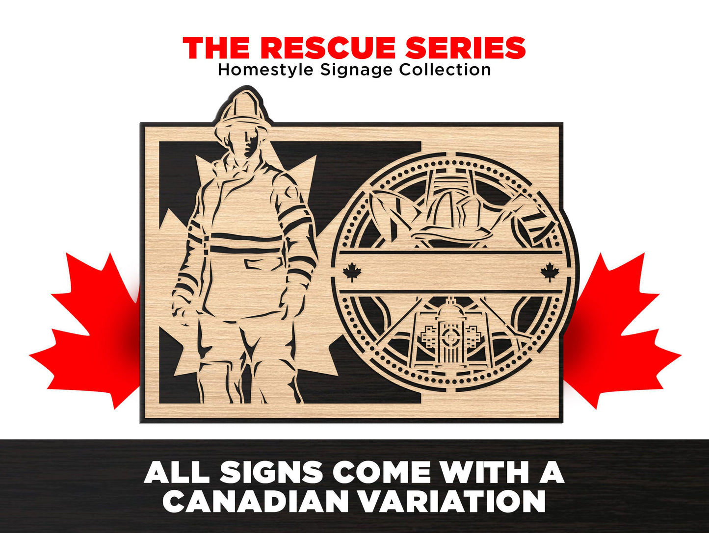 The Rescue Series Signage - First Responder - 9 Designs - SVG File Download - Sized for Glowforge