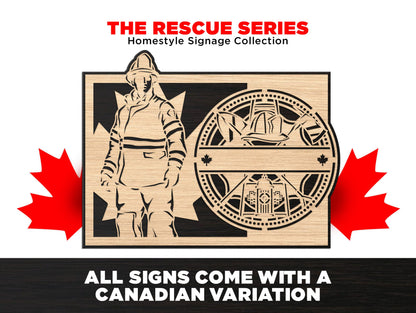 The Rescue Series Signage - Fire Fighter - 22 Designs - SVG File Download - Sized for Glowforge