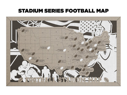 The Stadium Series Football Map - Stadium Tracker - SVG File Download - Sized for Glowforge