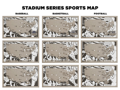 The Stadium Sports Maps - Stadium Trackers - SVG File Download - Sized for Glowforge