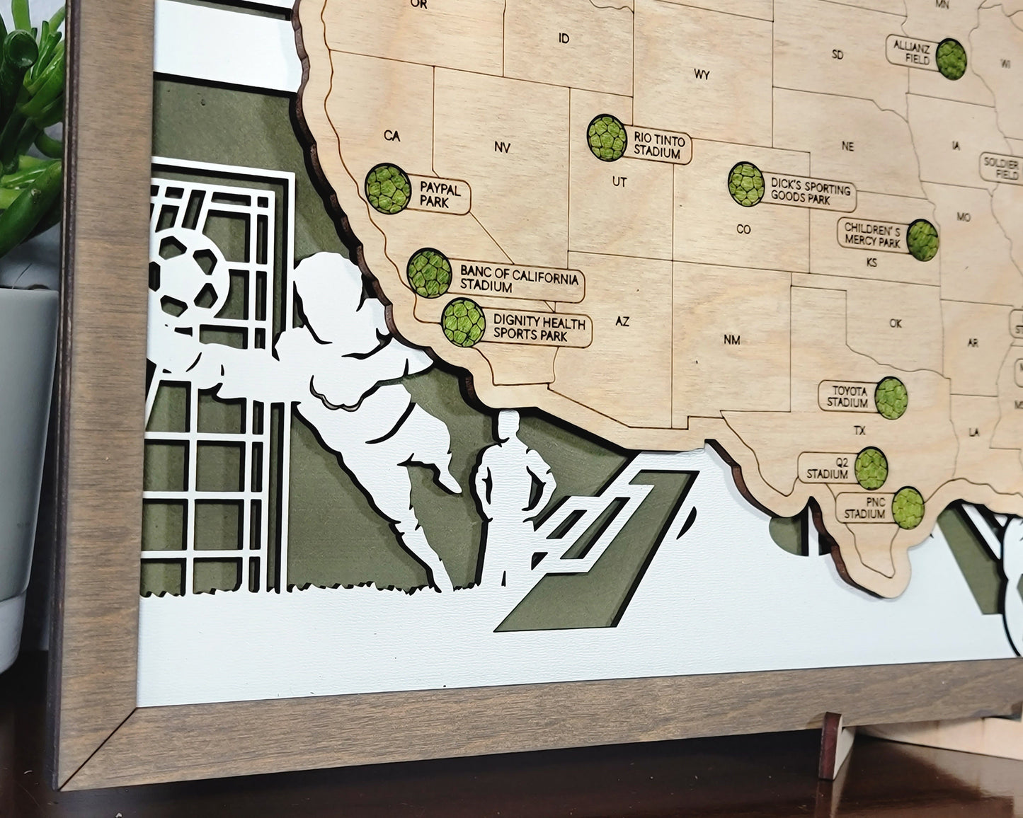 The Stadium Series Soccer Map - Stadium Tracker - SVG File Download - Sized for Glowforge