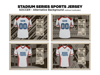 Stadium Series Jerseys - Soccer - 3 Variations - Male, Female & Alternate Backgrounds - SVG File Download - Sized for Glowforge