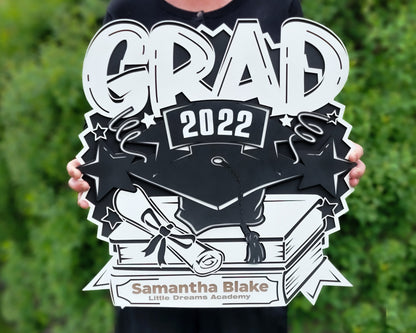 Graduation Decor Signage - Regular and Oversized Version included for Smaller Lasers - SVG File Download - Sized & Tested in Glowforge