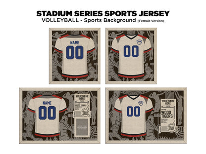 Stadium Series Jerseys - Volleyball - 3 Variations - Male, Female & Alternate Backgrounds - SVG File Download - Sized for Glowforge