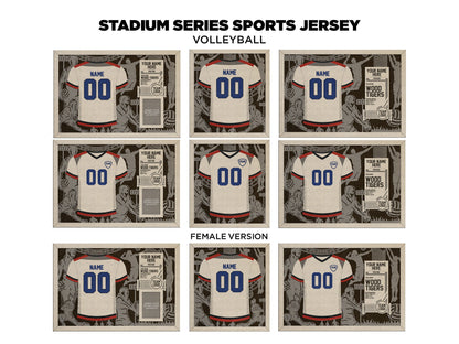 Stadium Series Jersey Expansion Bundle - 5 Sports - 3 Variations for Each - Male, Female & Alt Backgrounds - SVG Files -Sized for Glowforge