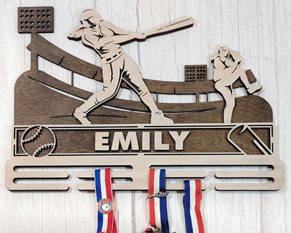 Stadium Series Medal Holders - Baseball - Male and Female Versions Included - SVG Files - Sized for Glowforge