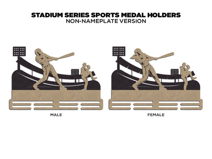 Stadium Series Medal Holders - Baseball - Male and Female Versions Included - SVG Files - Sized for Glowforge