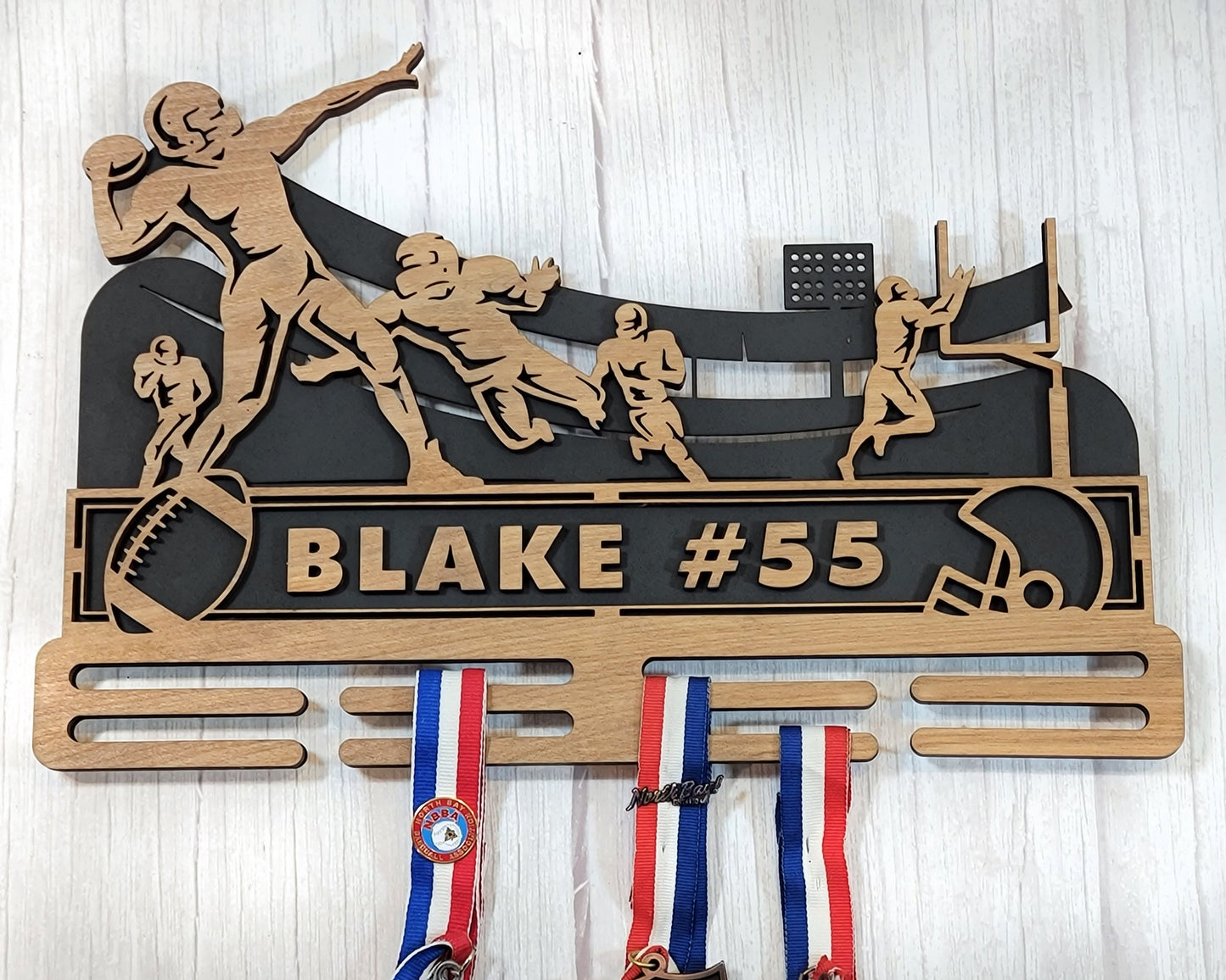 Stadium Series Medal Holders - Football - Male and Female Versions Included - SVG Files - Sized for Glowforge