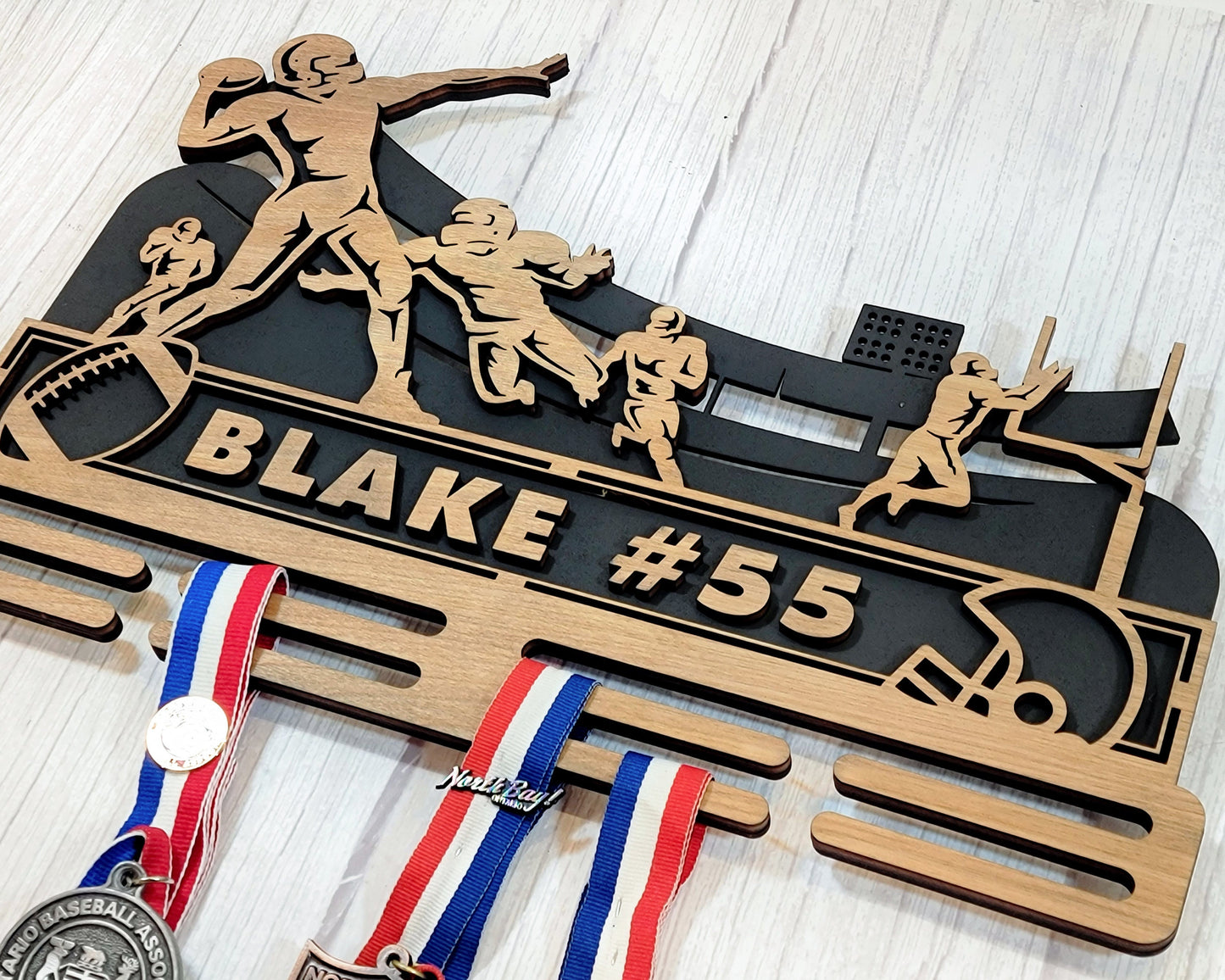Stadium Series Medal Holders - Football - Male and Female Versions Included - SVG Files - Sized for Glowforge