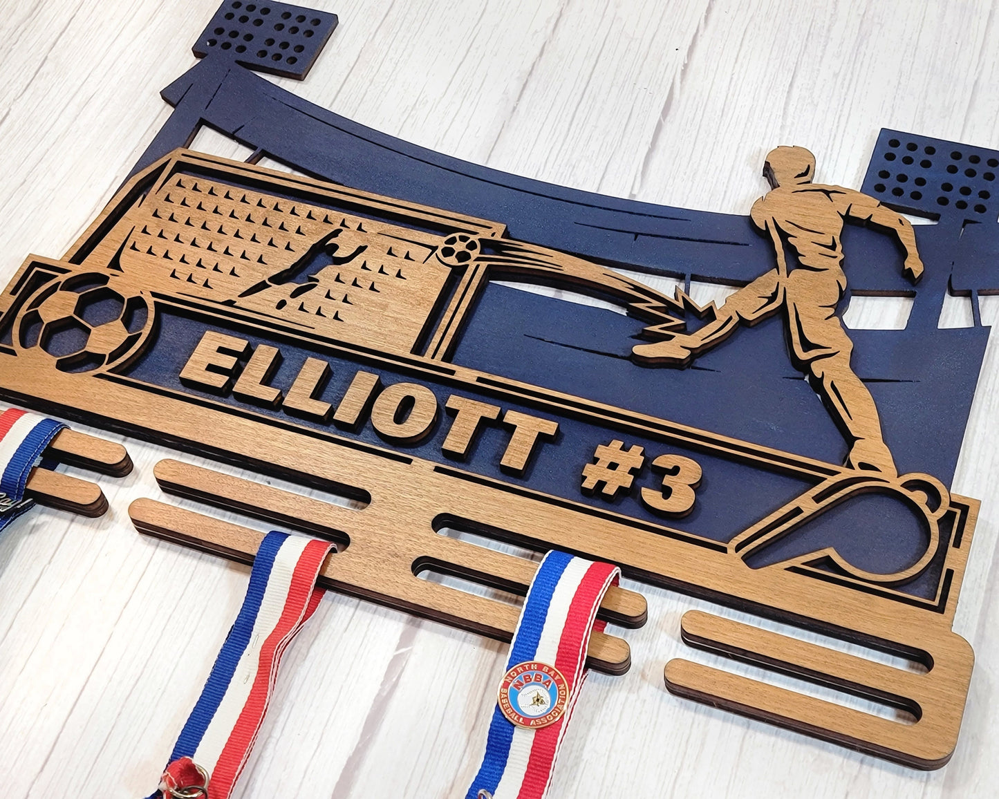 Stadium Series Medal Holders - Soccer - Male and Female Versions Included - SVG Files - Sized for Glowforge