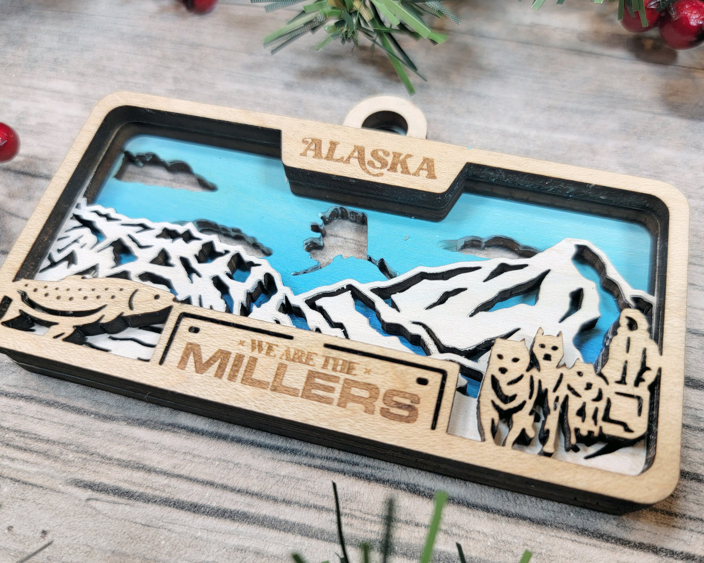 Alaska State Plate Ornament and Signage - SVG File Download - Sized for Glowforge - Laser Ready Digital Files