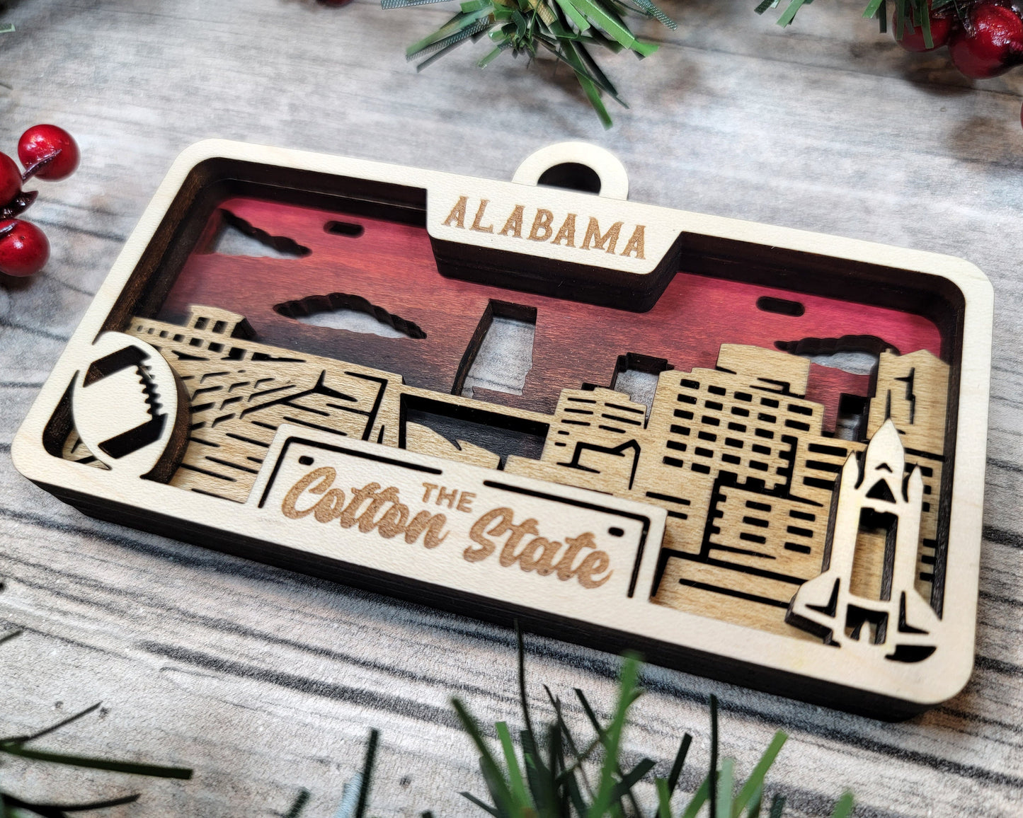 Alabama State Plate Ornament and Signage - SVG File Download - Sized for Glowforge - Laser Ready Digital Files