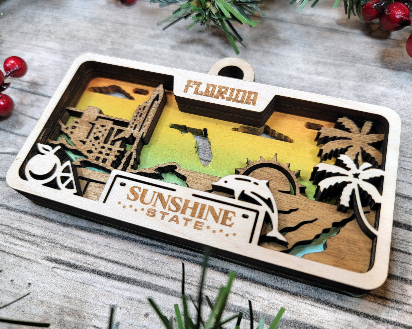 Florida State Plate Ornament and Signage - SVG File Download - Sized for Glowforge - Laser Ready Digital Files