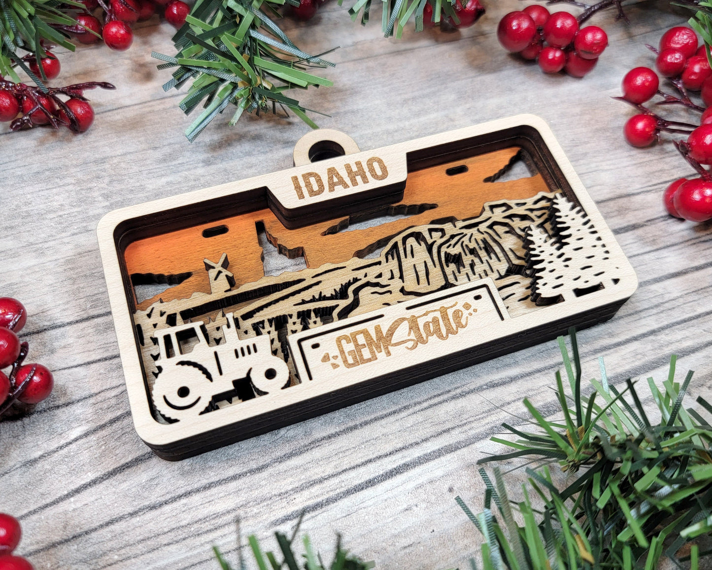 Idaho State Plate Ornament and Signage - SVG File Download - Sized for Glowforge - Laser Ready Digital Files