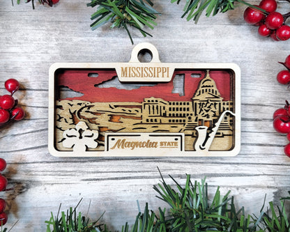 Mississippi State Plate Ornament and Signage - SVG File Download - Sized for Glowforge - Laser Ready Digital Files