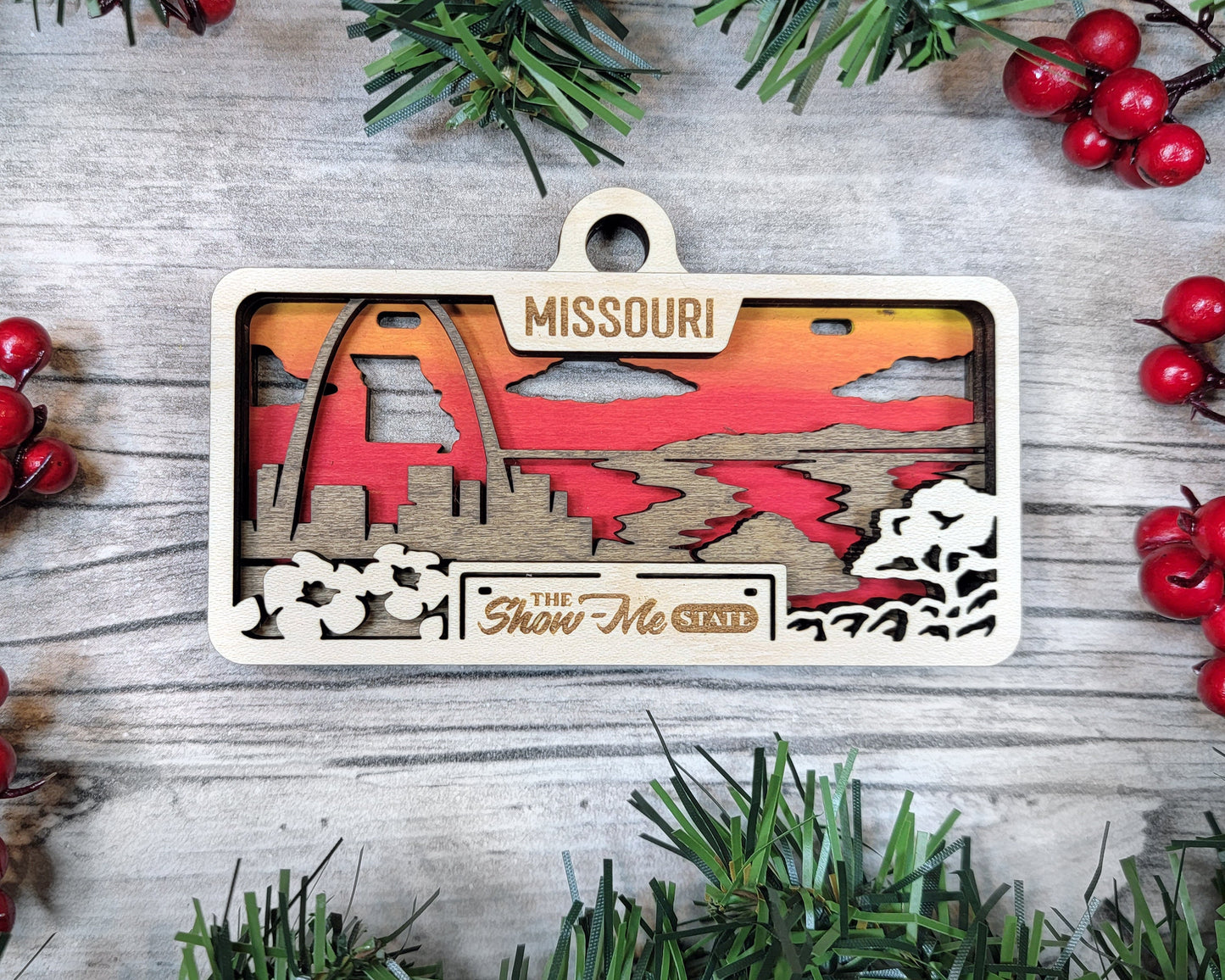 Missouri State Plate Ornament and Signage - SVG File Download - Sized for Glowforge - Laser Ready Digital Files