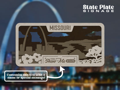 Missouri State Plate Ornament and Signage - SVG File Download - Sized for Glowforge - Laser Ready Digital Files