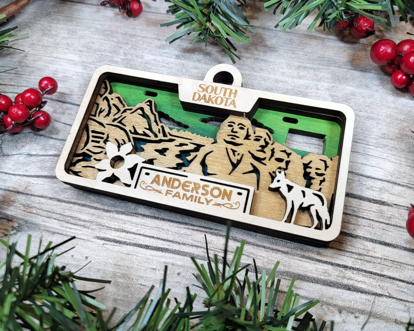 South Dakota State Plate Ornament and Signage - SVG File Download - Sized for Glowforge - Laser Ready Digital Files