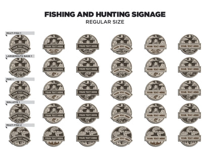Fishing and Hunting Signage - 70 Regular and Oversize options Included - SVG File Download - Sized & Tested in Glowforge