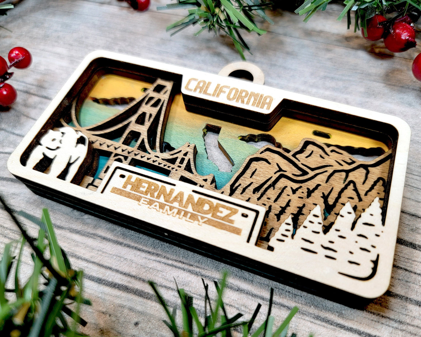 California State Plate Ornament and Signage - SVG File Download - Sized for Glowforge - Laser Ready Digital Files