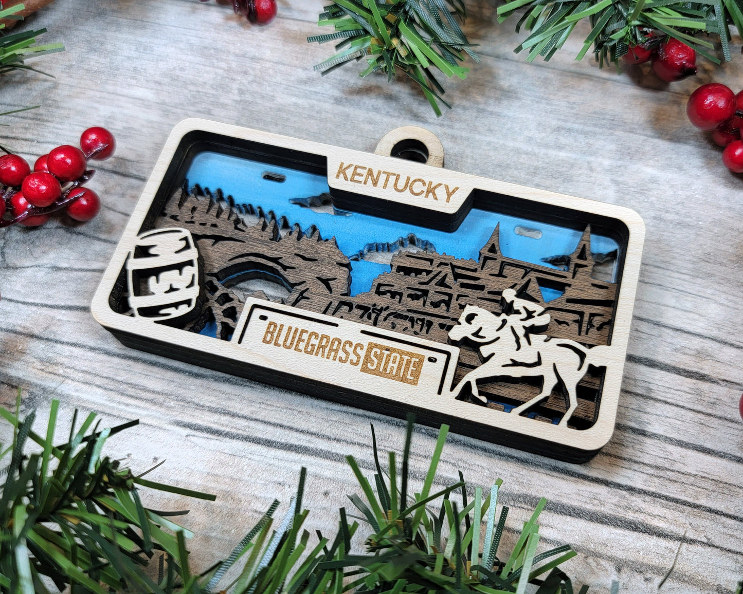 Kentucky State Plate Ornament and Signage - SVG File Download - Sized for Glowforge - Laser Ready Digital Files